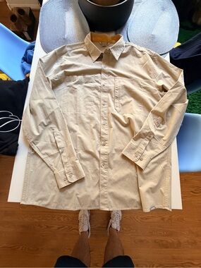 Ascend brand Beige Button-Up Oversized Shirt
